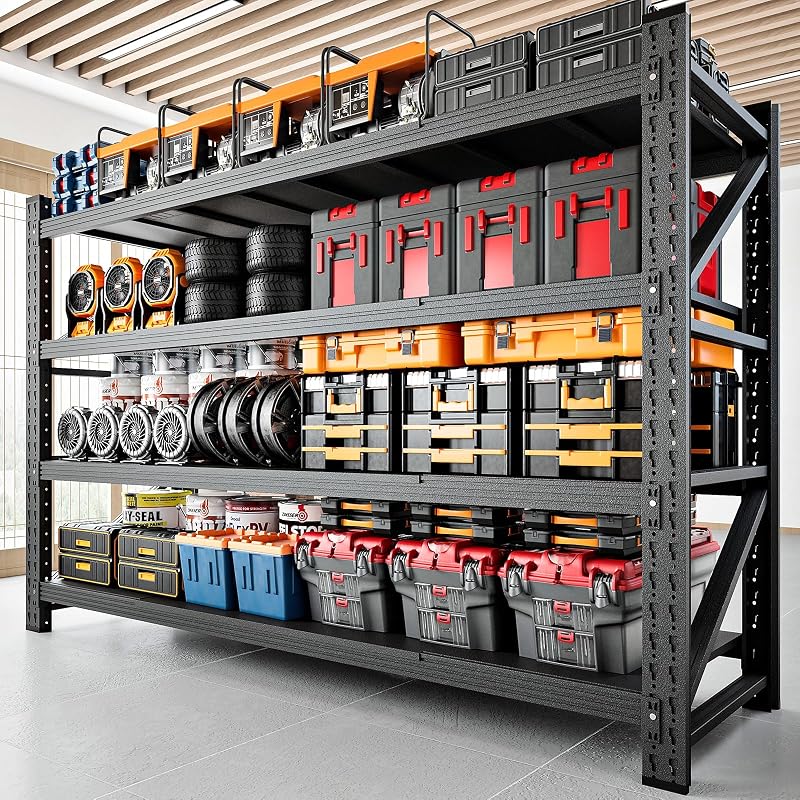 Heavy-Duty Metal Shelving Unit